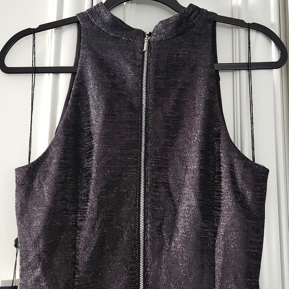 NWT ADRIANNA PAPELL | Metallic Midi Cocktail Dress - Picture 11 of 11
